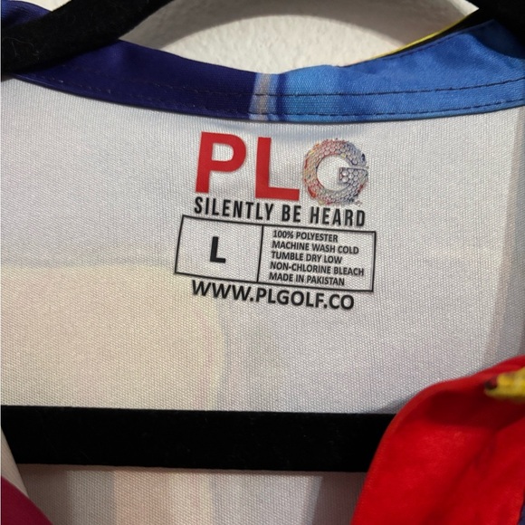 PLG Golf Multicolor Abstract Polo Shirt Men’s Size Large - Picture 2 of 8
